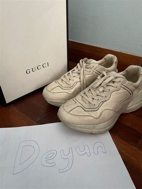 gucci rhyton distressed|Gucci rhyton sneakers outfit.